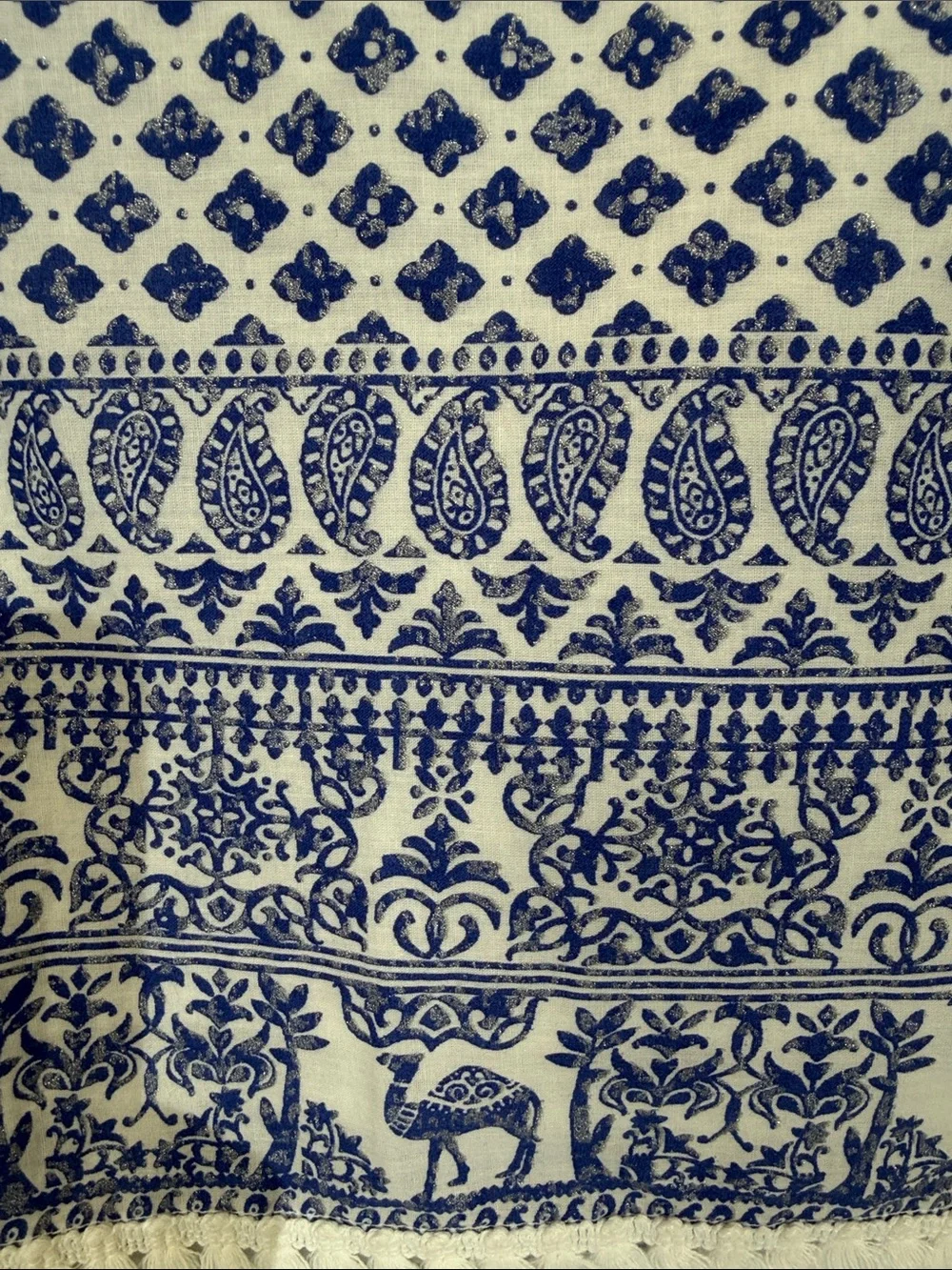 Tori Richard Shift Dress Size 6 Blue And White Print 100% Cotton EUC
